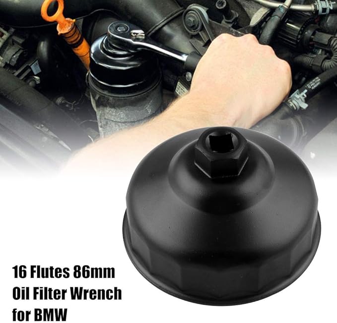 Ruien 86.4mm 16 Flutes Oil Filter Wrench for BMW with 86mm Cartridge