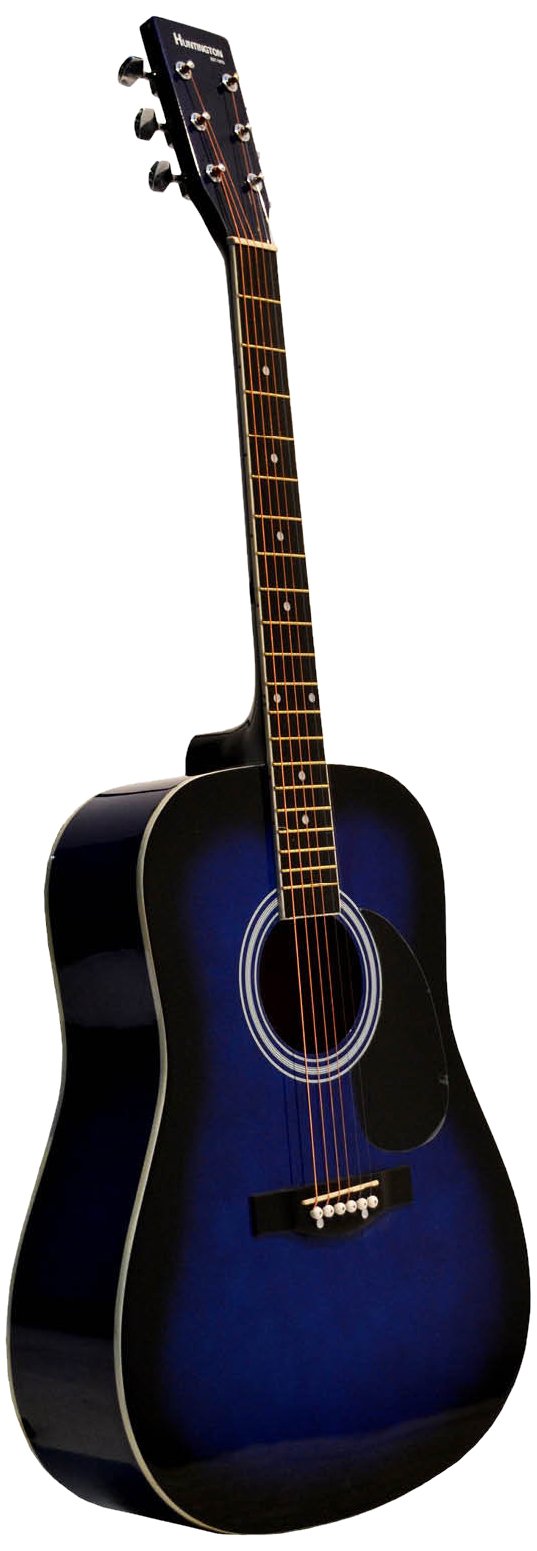 Huntington GA41PS-BLS Acoustic Guitar Dreadnaught Steel String with 1 String Winder, 2 String Sets and 3 Premium Picks, Blueburst