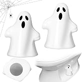 Wonderjune 2 Pack Toilet Bolt Covers Ceramic Bathroom,White,Ghost | Decorative Toilet Bolt Screw Caps, Cute Halloween Bathroom Decor, Replacement Parts, Fun Themed Upgrade Gadgets