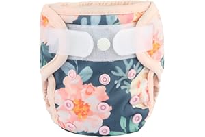 SIGZAGOR Newborn Baby Cloth Diaper Cover Nappy Hook and Loop (Vintage Bloom)