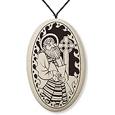 Touchstone Pottery Saint Columba Medal on Braided Cord | Patron of Ireland, Scotland, Poets, and bookbinders