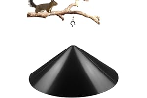 Queension Squirrel Baffle Wrap Guard Around Protects Hanging Bird Feeders for Outdoor Shepherd’s Hook, Save Bird Houses from Squirrels, Raccoons, and Rodents - Hang Mount 19 Inch 1pcs
