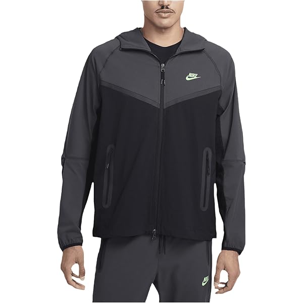 Nike Tech Men's Woven Jacket (HM7151-013, Black/Anthracite/Green
