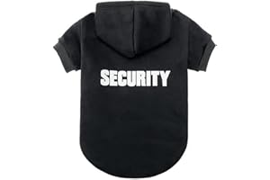 BINGPET Security Dog Hoodies Puppy Sweater Cold Weather Dog Coats Soft Brushed Fleece Pet Clothes Hooded Sweatshirt for Dog Cat Medium (Chest Girth 22")