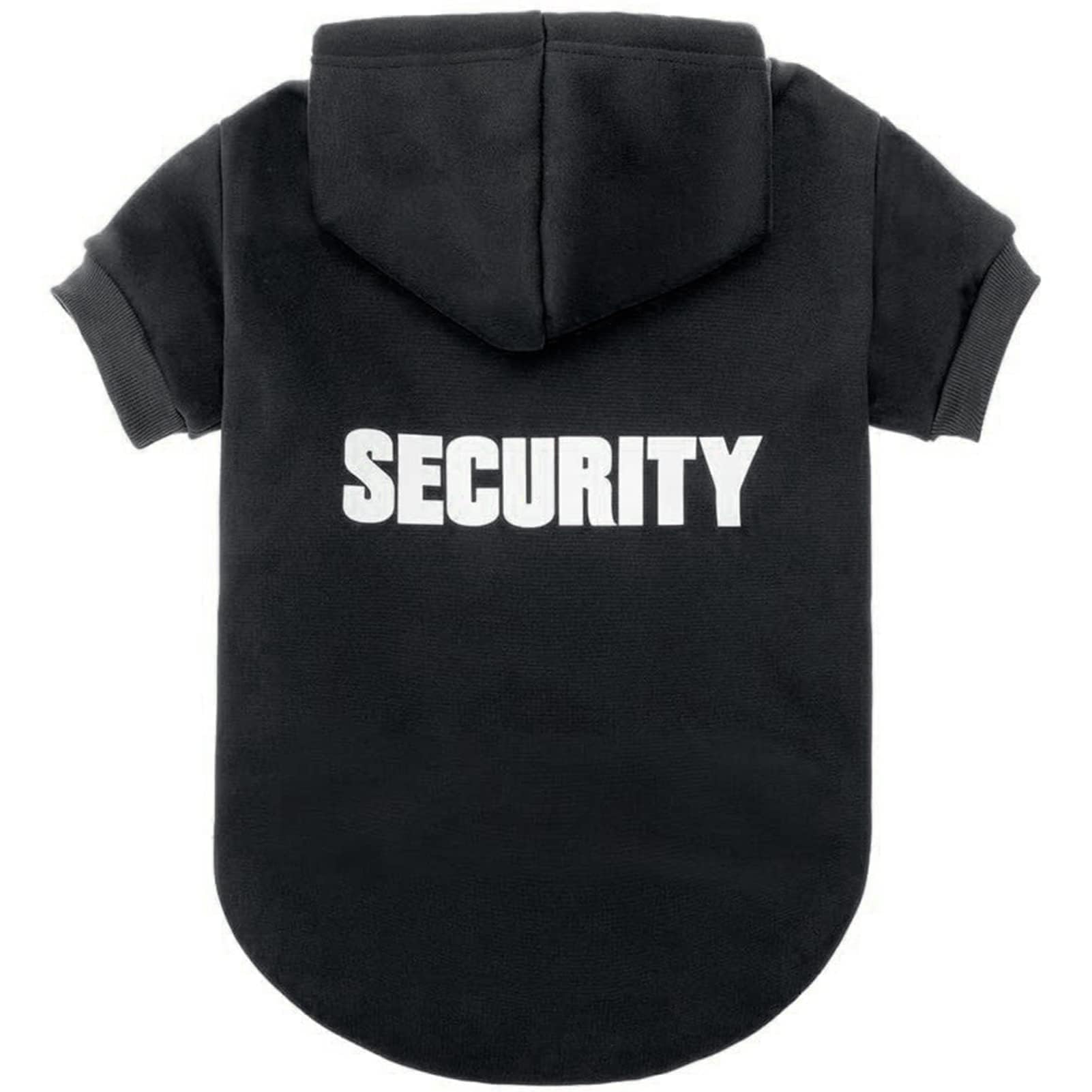 BINGPET Security Dog Hoodies Puppy Sweatershirts Cold Weather Dog Coats Pet Hooded Clothes for Dog Cat Black — image 1