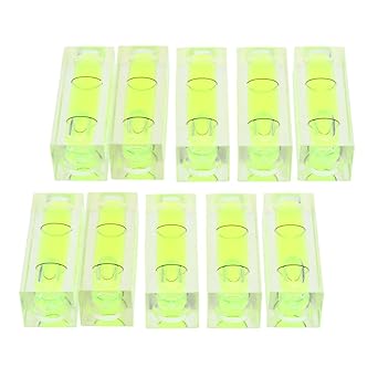 Amazon Sharplace 10ピース アクリルチューブ 水準器 レベルバブル ミニレベル 水平器 平型 傾斜 測定器 冷蔵庫 洗濯機 フライス盤など用 グリーン 水平器 レベル