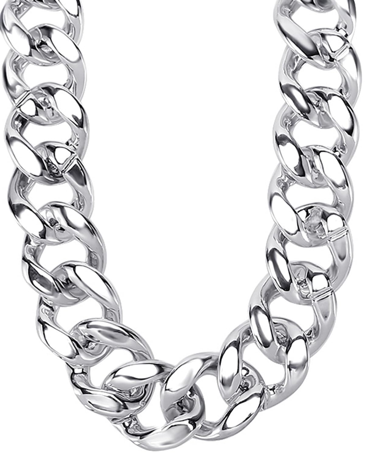 PinCute Men's Chunky Gold Necklace, 32 inches Fake Hip Hop Gold Chain, Plastic Rapper Big Gold Chain 80s 90s Fake Gold Necklace Costume Accessory