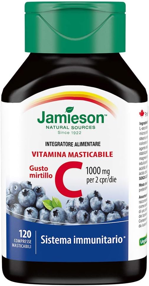 Jamieson Vitamin C Chewable 500 mg Wild Blueberry Amazon.ca Health
