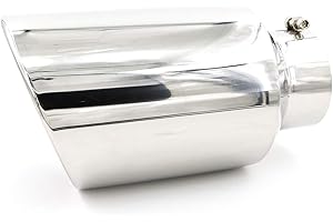 RP Remarkable Power, 5" Inlet 8" Outlet 15" Long Overall Length Stainless Steel Rolled Edge Diesel Exhaust Tip EXT37