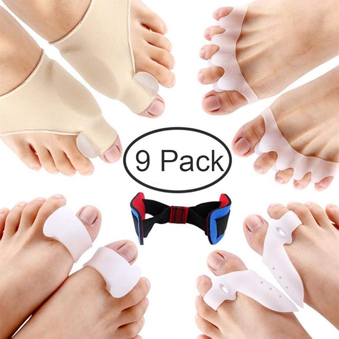 9 Pcs/set Orthopedic Bunion Correction Pedicure Socks Silicone Hallux