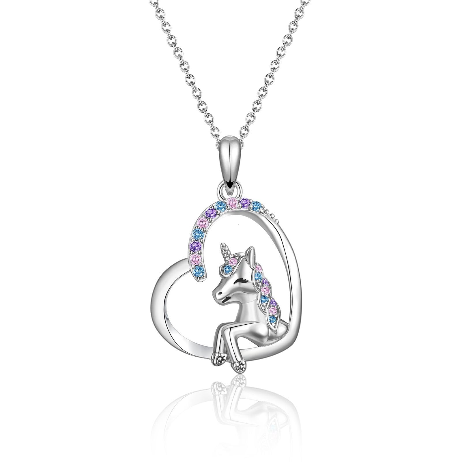 GULICX Horse Gifts for Teen Girl Women, Girl with Horse Necklace Heart Pendant Jewelry Gifts for Horse Lover Daughter Granddaughter Niece