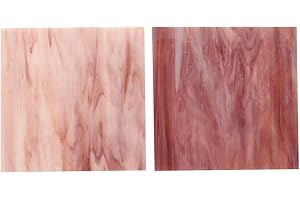 Healifty 2pcs Stained Glass Sheets for DIY Crafts Smooth Polished Mosaic Tiles in Light and Dark Purple