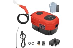 STRCEAT Steam Cleaner,2500W High Temperature Pressurized Steam Cleaner,Portable Steam Cleaning Machine,10S Fast Heating,with 3 Brush Heads (Red)