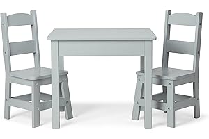 Melissa & Doug Kids Furniture Wooden Table & Chairs-Gray Kids FurnitureWooden Activity Play Table and Chairs Set
