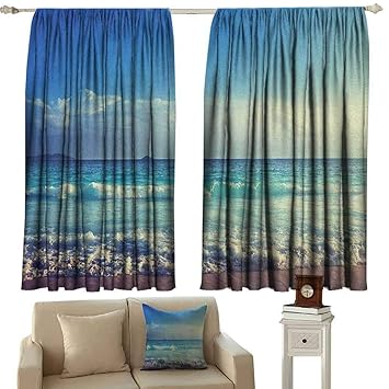 Amazon Com Guuvor Ocean 99 Blackout Curtains Tropical Island