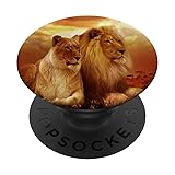 Lion and Lioness PopSockets PopGrip: Swappable Grip