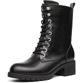 DREAM PAIRS Lace-up Combat Boots Mid-calf Military Winter Boot for Women | Mid-calf Military Fall Short Boot for Women