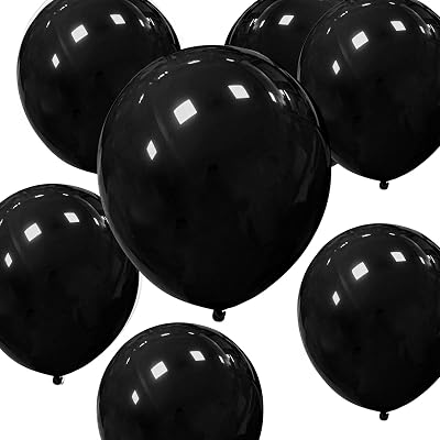 HYKJNBW Black Party Balloons 50 Pack 12inch Thicken Latex Helium Party Decor