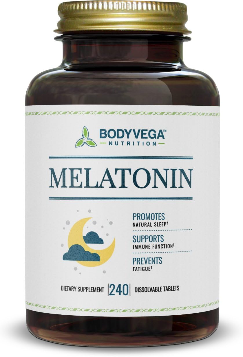 Melatonin Fast Acting Tablets, Quick Dissolve, 240 Count, by BodyVega