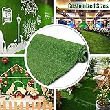 Artificial Grass Turf Lawn 7FTX12FT,Economy Indoor Outdoor Synthetic Grass Mat, Backyard Patio Garden Balcony Rug, Rubber Backing/Drainage Holes