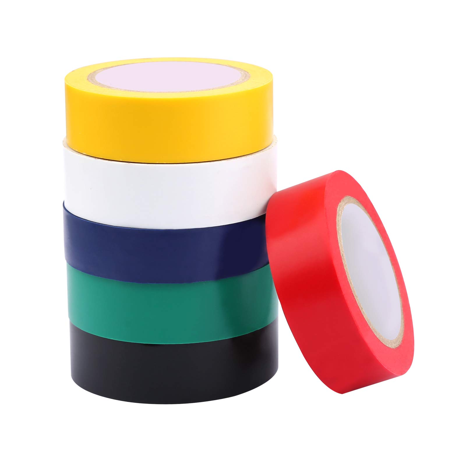 Insulating Tape PVC Electrical Tape 18mm*10m Waterproof Adhesive Gaffer Tape, PVC Flame Retardant Insulation Tape for Indoor and Outdoor, to Wire Projects and Repairs, 6 Colour 6 Pack