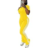 HBQ Women's 2 Piece Sweatsuit Slim Fit Top Flare Legging Pants Casual Tracksuit Lounge Matching Sets