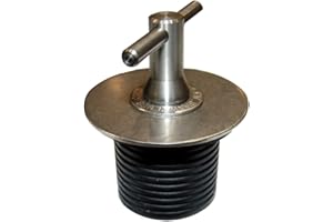 Shaw Plugs 52403 Xtreme Marine Expandable Neoprene Rubber Plug with Stainless Steel Handle and Hardware, 1-1/2" x 1-5/16"