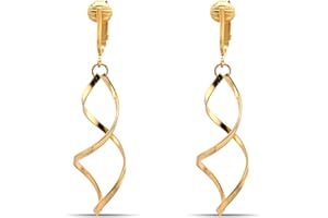 Aloha Earrings Gold Tone Non Pierced Clip On Dangling Earrings