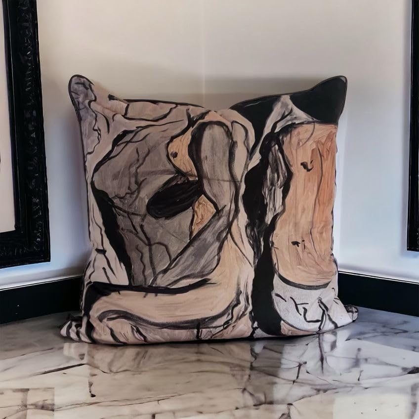 Vanderbeek Art Inspired Decorative Throw Pillow Cover (22x22, Elosie)
