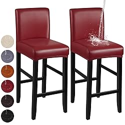 YISUN Bar Stool Covers, Stretch Waterproof PU Bar