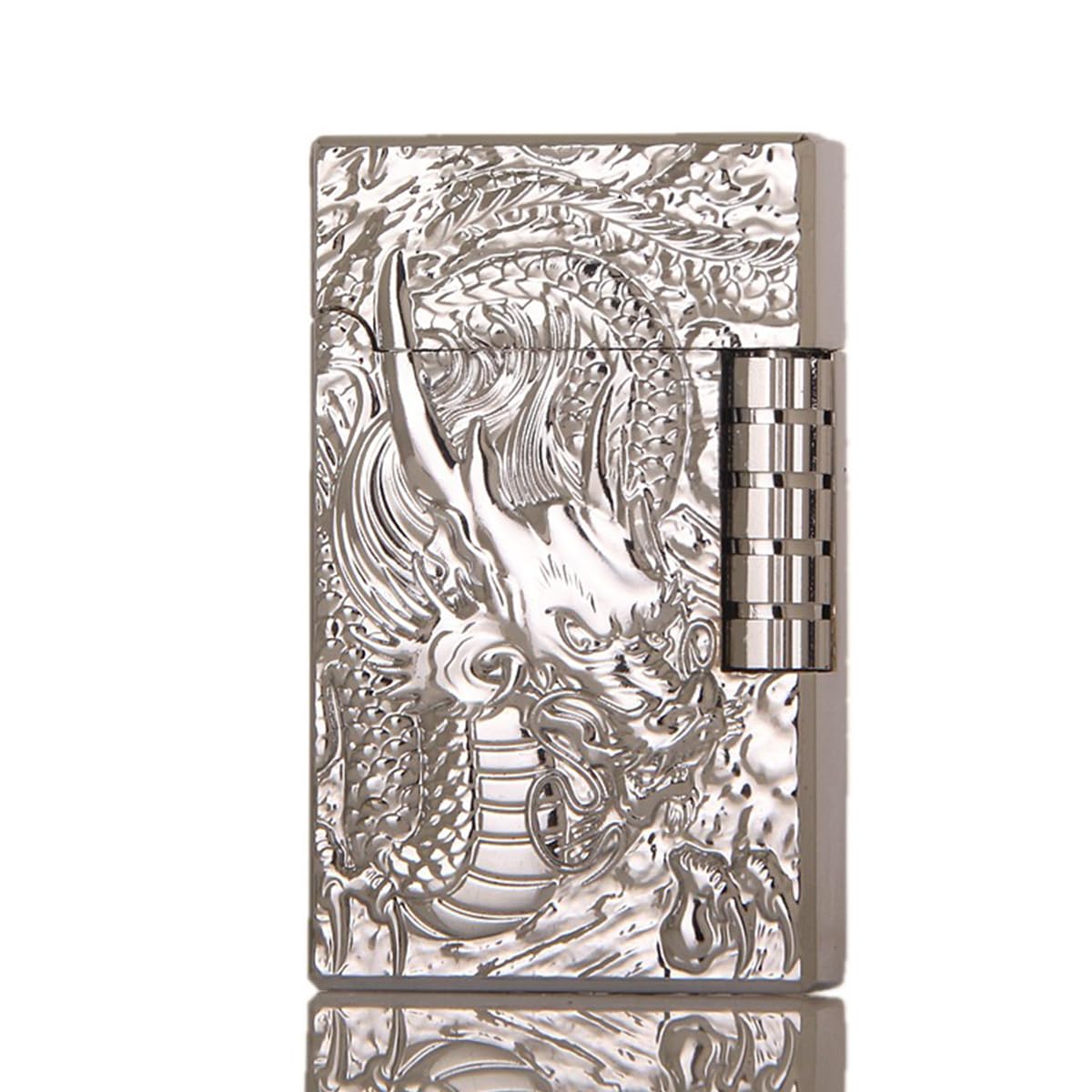 Photo 1 of Lighters Cool lighters, Dragon Pattern, Side Wheel Matte lighters - Refillable Butane lighters, Flip lighters, Outdoor, Camping, Men's Gifts (excluding Butane Gas) (Silver)