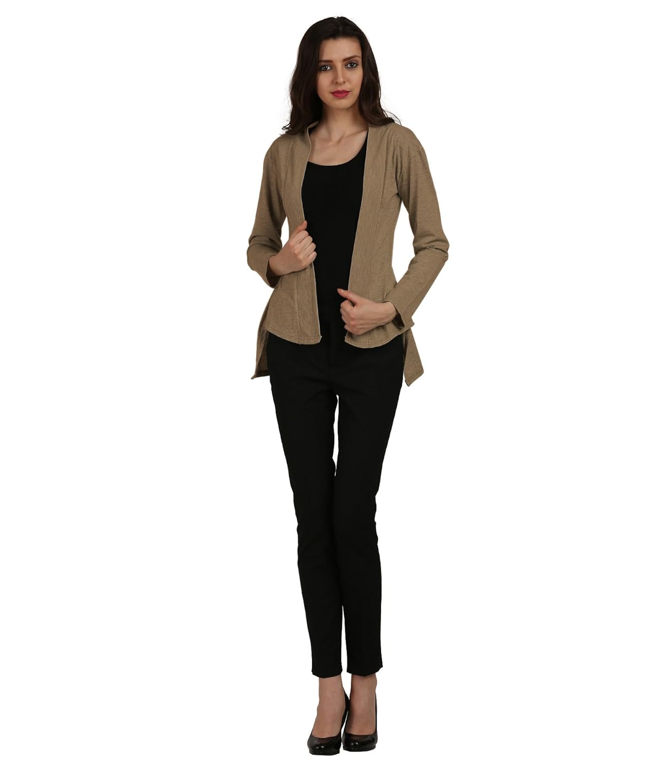 skidlers women's cotton full sleeves front open cotton shrugs/cardigan style