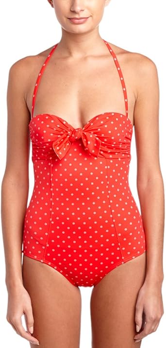red push up one piece swimsuit