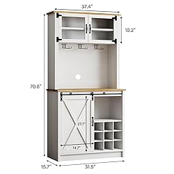 4ever2buy 72" Farmhouse Coffee Bar Cabinet with