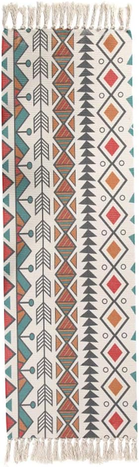 osmanthusFrag Home Bedroom Livingroom Cotton Linen Tassel Non-Slip Floor Carpet Rug Door Mat Tapestry Blanket Decor 1# 60 * 180cm