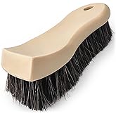 YeewayVeh Long Bristle Horse Hair Brush for Leather Car Interiors, Brown | Soft Horsehair Bristle Cleaning Brush for Leather Seat, Carpet, Upholstery, Furniture &amp; Shoes