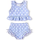 Toddler Girls Swimsuit Outfit Ruffle Floral Sleeveless Bikini Two Piece Bathing Suit for Baby Girl
