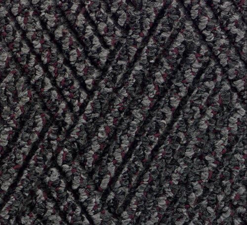 M+A Matting 296 Waterhog DiamondCord Polypropylene Fiber Interior/Scraper Wiper Floor Mat, SBR Rubber Backing, 3' Length x 2' Width, 3/8" Thick, Grey Cord