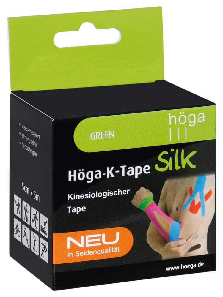 HÖGA K-Tape – -Silk Quality Silk Green Kinesiologischer Tape 5 cm x 5 m