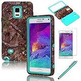 Galaxy Note 4 Case, [Real Tree Camo Design] Case, EC™ Luxury 3 in 1 Hybrid High Impact Soft TPU + Hard PC Case Cover for Samsung Galaxy Note 4 (AT&T, Verizon, T-Mobile, Sprint, And All International Carriers) with Screen Protector + Stylus (Camo-Green)