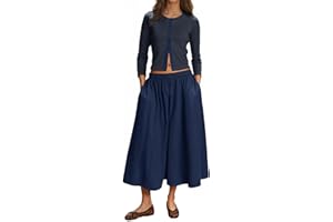Tankaneo Womens 2 Piece Skirt Sets 3/4 Sleeve Knit Cardigan Elastic Waist Midi Skirt Outfits Casual Matching Dress Set