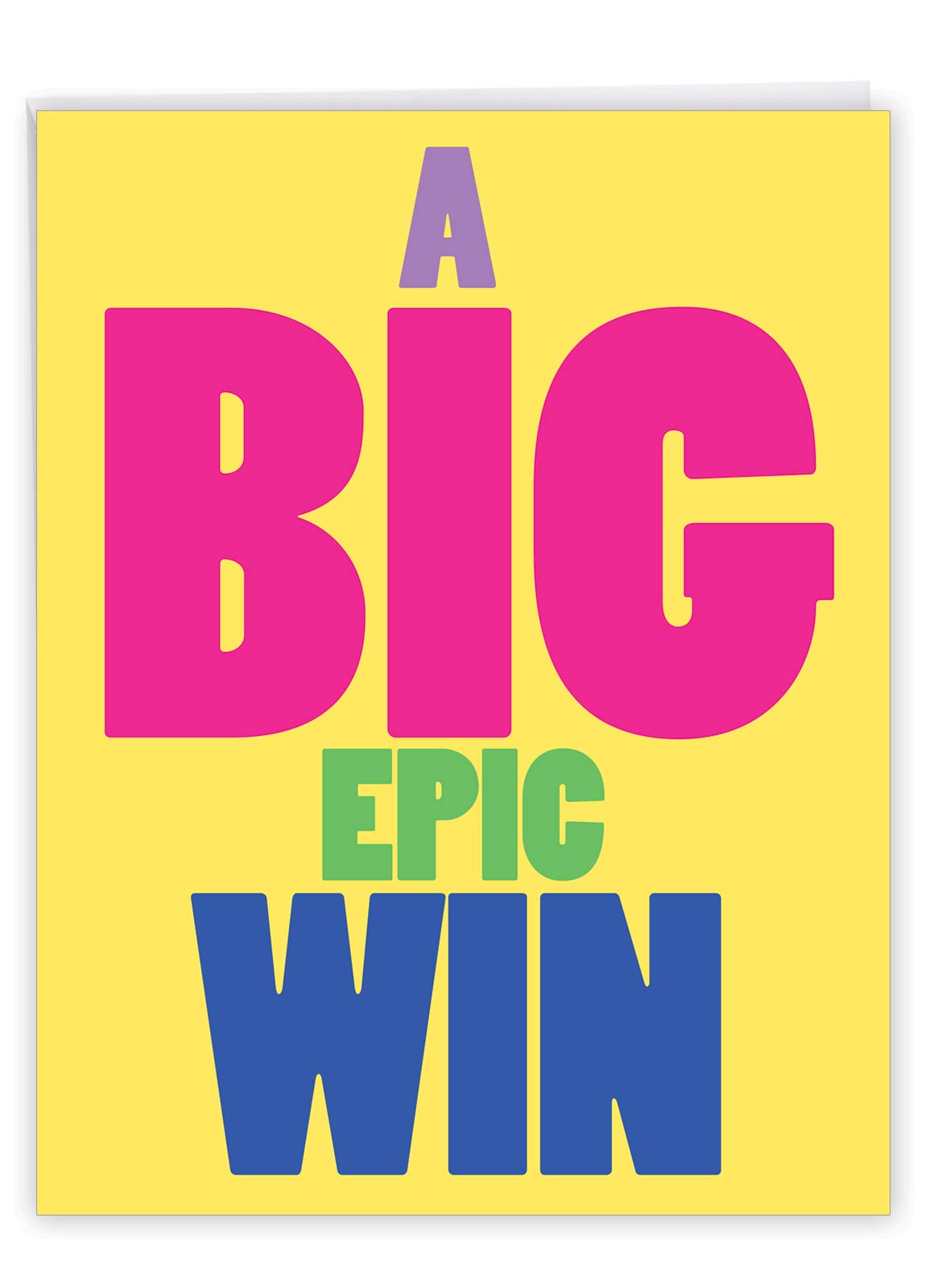 NobleWorks Big Epic Win' Congratulations Card w/ Envelope - Colossal Shout Out for A Big Epic Win and Victory - Congrats and Celebration Stationery Card 8.5 x 11 Inch J3896CGG