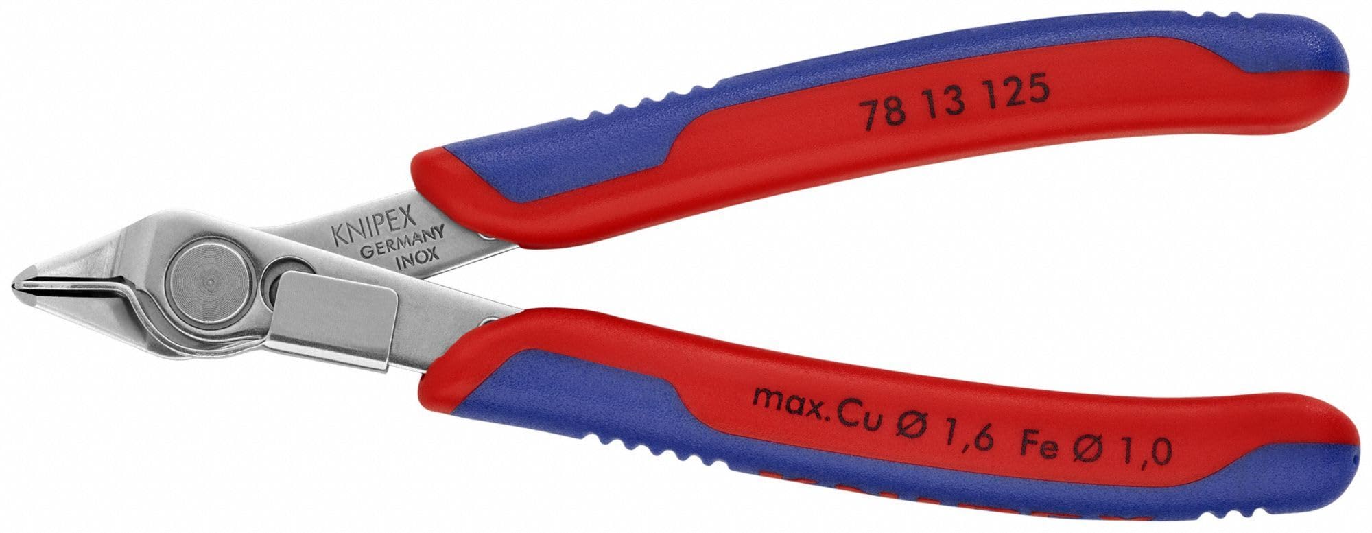 KNIPEX - 78 13 125 Tools - Electronics Super-Knips, INOX Steel, Multi-Component (7813125), 5-Inch with Lead Catcher