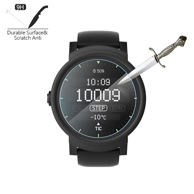 AKWOX [4 Unidades] Protector de Pantalla para Ticwatch 2 ...