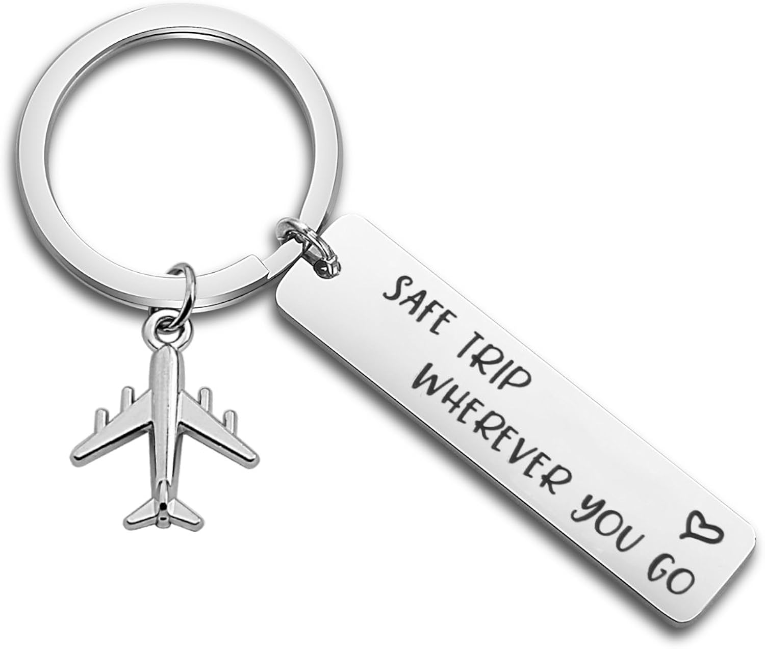 Safe Trip Wherever You Go Keychain Safe Travels Keychain Flight