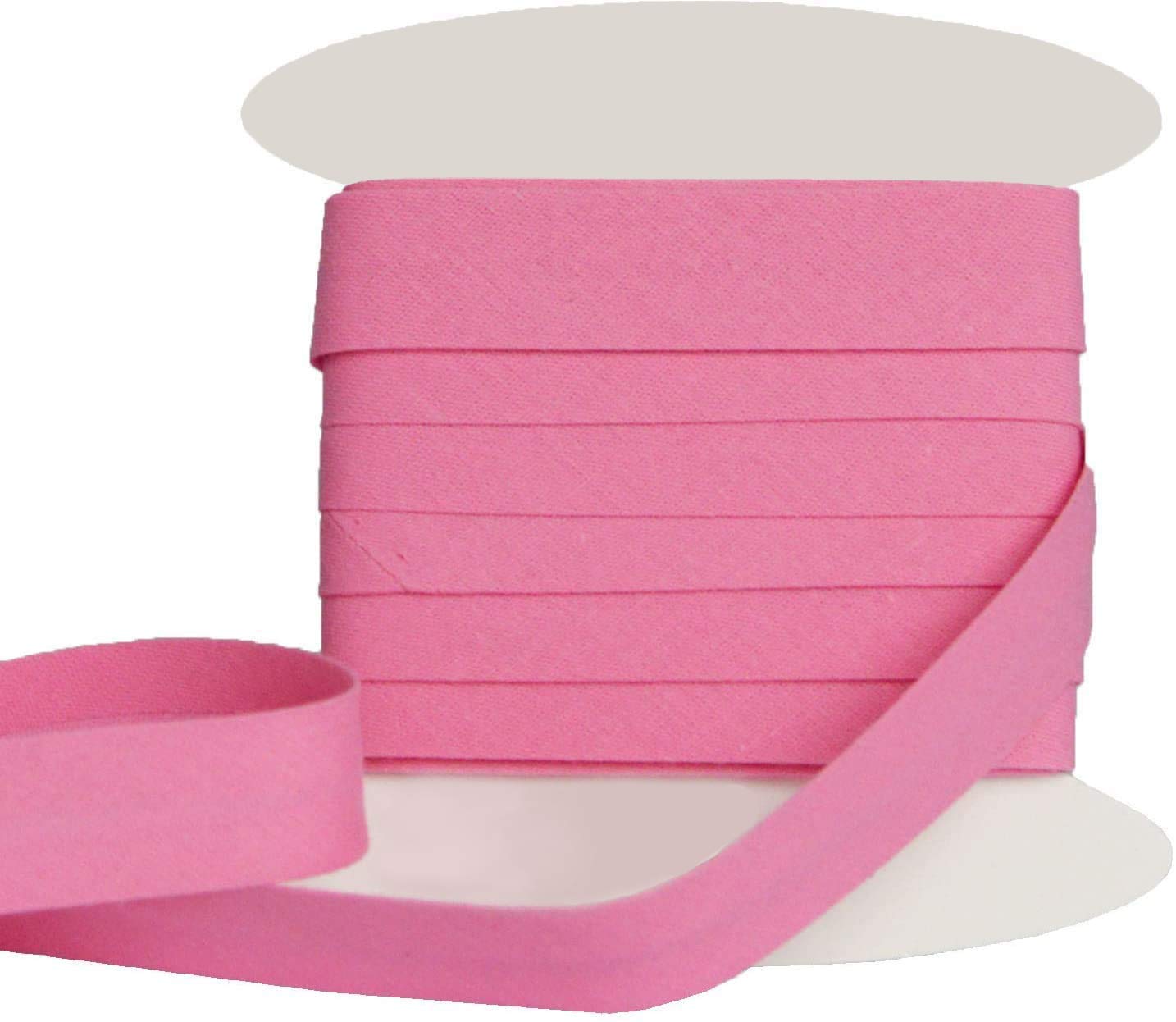 designers-factory Beautiful Quality Plain Cotton Bias Binding - Cotton Bias Binding - available in several colours and two sizes (By 10 meters, Pink)