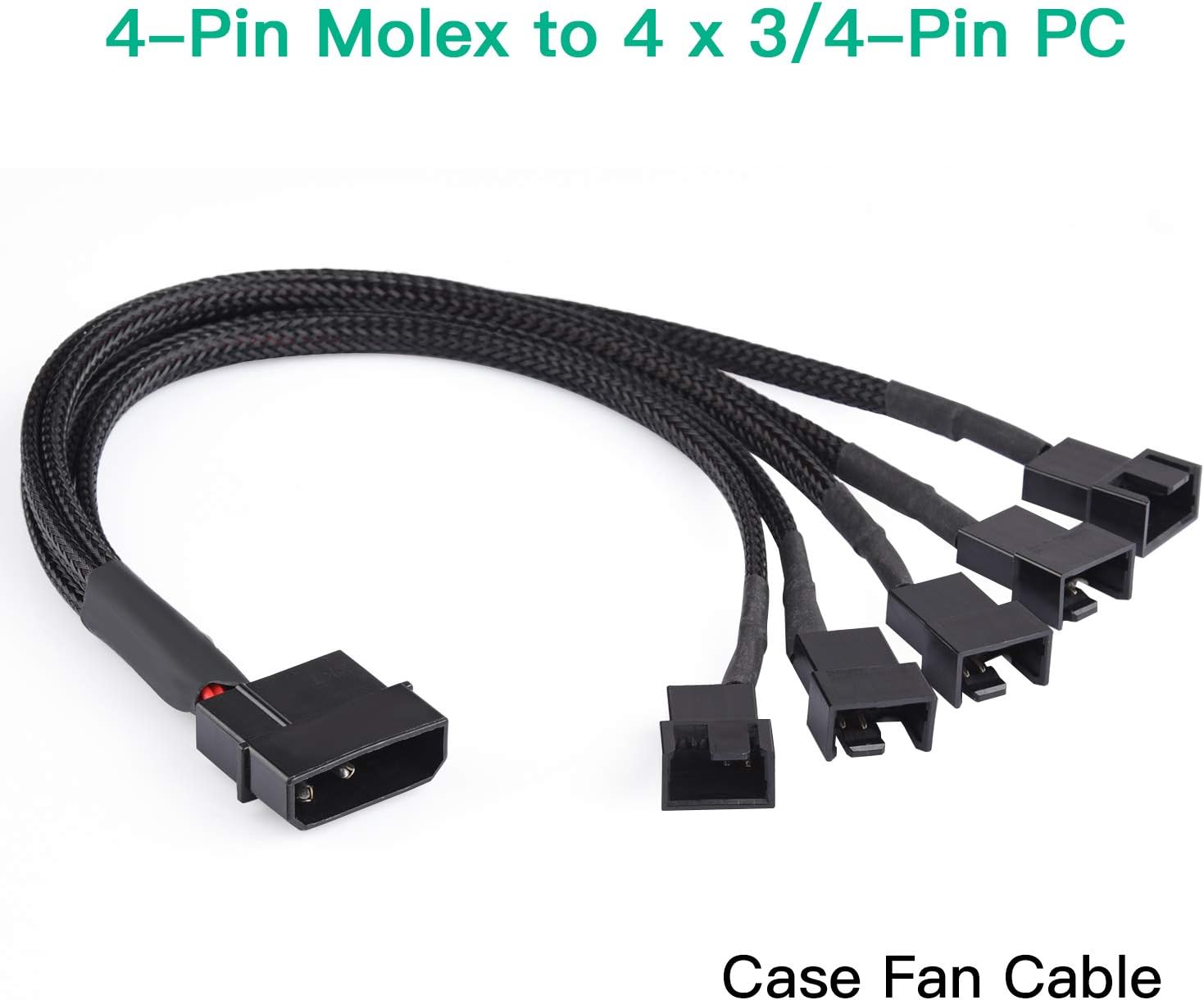 4Pin Molex to 5 x 3 Pin / 4 Pin PMW 12V PC Case Fan Power Adapter
