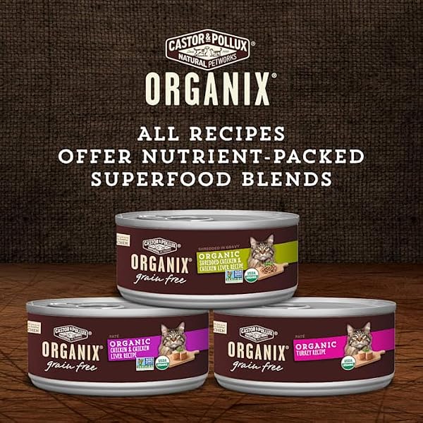 CASTOR & POLLUX ORGANIX GRAIN FREE CHICKEN PATE WET CANNED CAT FOOD, 5.5 OZ., CASE OF 24