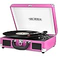 Victrola Vintage 3-Speed Bluetooth Portable Suitcase Record Player with Built-in Speakers | Upgraded Turntable Audio Sound|Pink, Model Number: VSC-550BT-PNK
