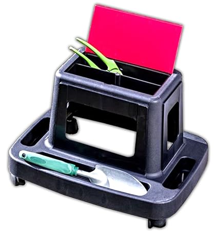 Rollhocker mit Werkzeugfach Rollsitz Garten Gartenwagen Arbeitshocker Sitzroller